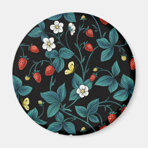 Wilde Erdbeeren rot/gelb/blau/schwarz Magnet