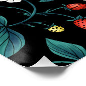 Wilde Erdbeeren rot/gelb/blau/schwarz Poster (Ecke)