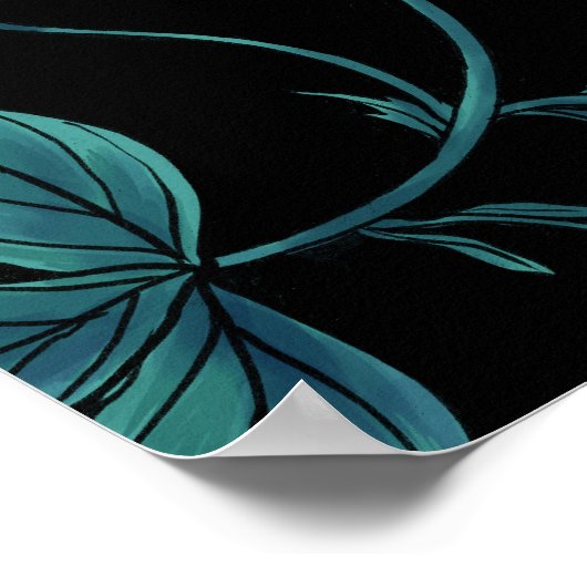 Wilde Erdbeeren rot/gelb/blau/schwarz Poster (Ecke)