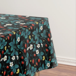 Wilde Erdbeeren rot/gelb/blau/schwarz Tischdecke
