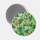 Wilde Erdbeeren rot/gelb/grün/ Magnet (Vorderseite/Rückseite)