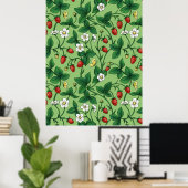 Wilde Erdbeeren rot/gelb/grün/ Poster (Heimbüro)