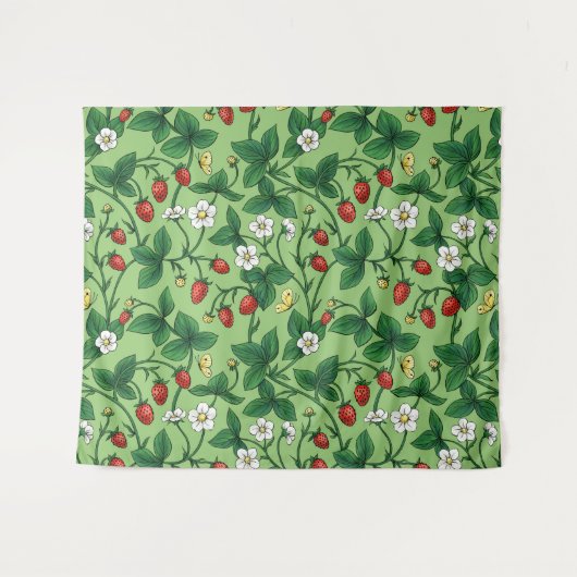 Wilde Erdbeeren rot/gelb/grün/ Wandteppich (Vorderseite (Horizontal))