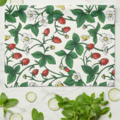 Wilde Erdbeeren rot/gelb/grün/weißlich Geschirrtuch (Gefaltet)