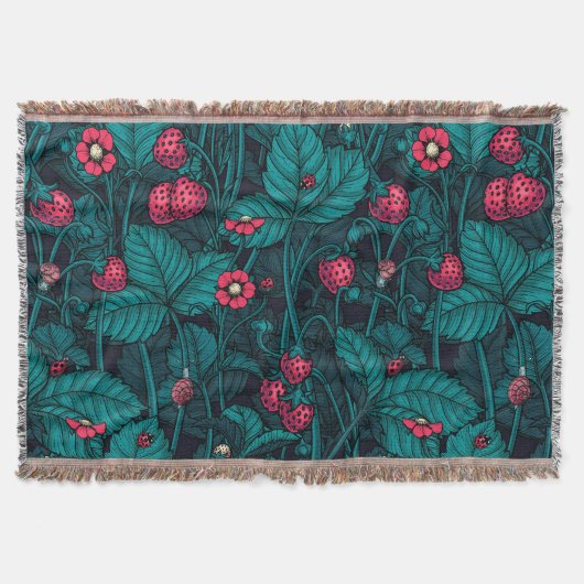 Wilde Erdbeeren, rot und blau Decke (Vorderseite)