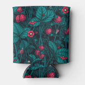 Wilde Erdbeeren, rot und blau Dosenkühler (Vorderseite)