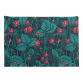 Wilde Erdbeeren, rot und blau Kissenbezug (Rückseite-Rechts)