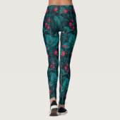 Wilde Erdbeeren, rot und blau Leggings (Rückseite)