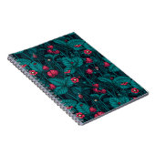 Wilde Erdbeeren, rotes und blaues Notebook Notizblock (Rechte Seite)