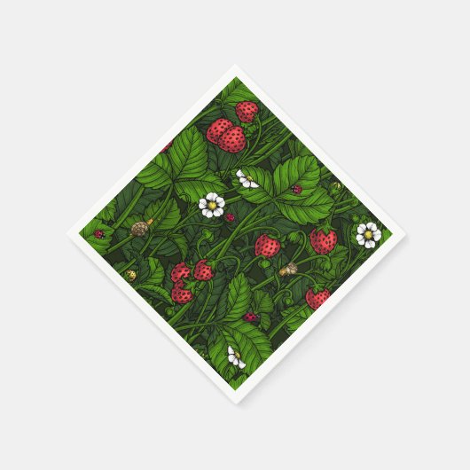 Wilde Erdbeeren Serviette (Ecke)