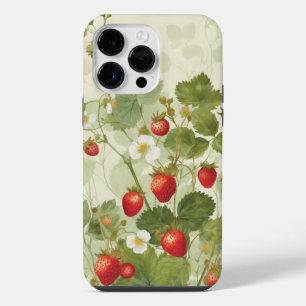 Wilde Erdbeeren Sommer Stimmung Wasserfarben iPhone 14 Pro Max Hülle
