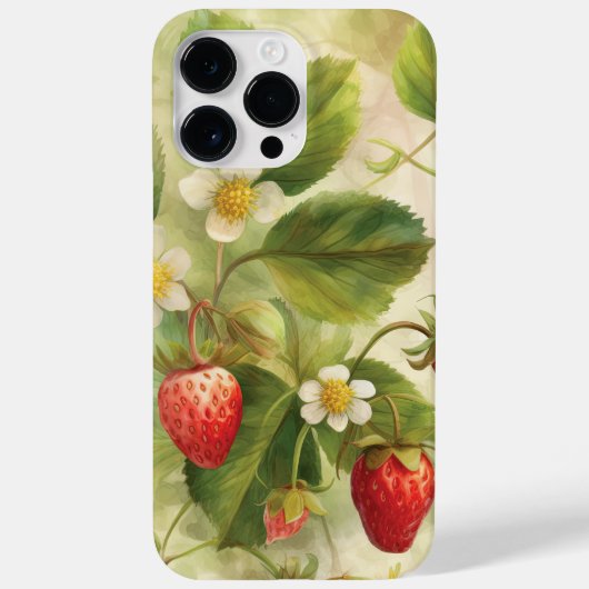 Wilde Erdbeeren Sommer Wasserfarbe Case-Mate iPhone Hülle (Rückseite)