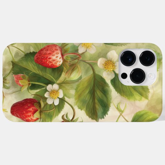 Wilde Erdbeeren Sommer Wasserfarbe Case-Mate iPhone Hülle (Rückseite (Horizontal))