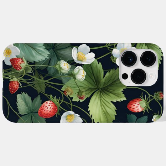 Wilde Erdbeeren Sommer Wasserfarbe Case-Mate iPhone Hülle (Rückseite (Horizontal))