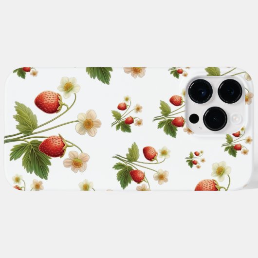 Wilde Erdbeeren Sommer Wasserfarbe Case-Mate iPhone Hülle (Rückseite (Horizontal))
