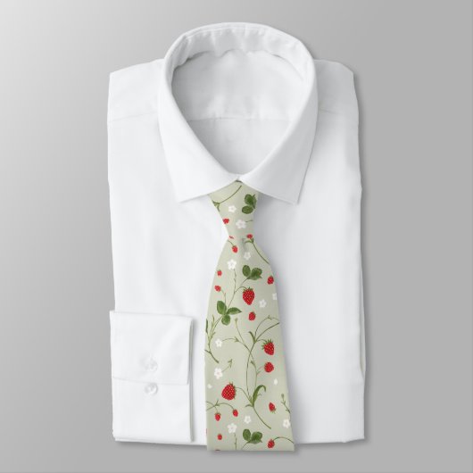 Wilde Erdbeeren (Warm Gray) - Neck Tie Krawatte (Gebunden)