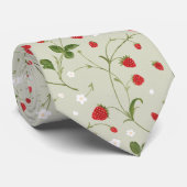 Wilde Erdbeeren (Warm Gray) - Neck Tie Krawatte (Gerollt)