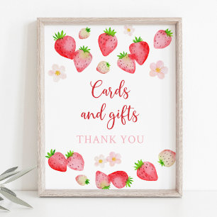 Wilde Erdbeerkarten und Geschenke Geburtstagszeich Poster