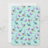 Wilde exotische Vögel farbenfrohe Aquarelldusche Einladung (Rückseite)