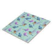 Wilde exotische Vögel farbenfrohe Wasserfarben Mus Fliese (Seite)