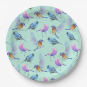 Wilde exotische Vögel Wasserfarben Muster Pappteller (Vorderseite)