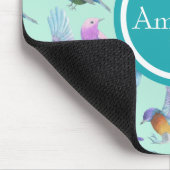 Wilde exotische Vögel Wasserfarben Muster Personal Mousepad (Ecke)