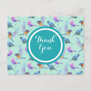 Wilde exotische Vögel Wasserfarben Muster Vielen D Postkarte