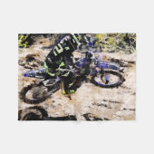 Wilde Fahrt - Motocross Racer Fleecedecke (Vorderseite (Horizontal))