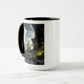 Wilde Fantasy-Krieger-Engel-Schwert Tasse (Vorderseite Links)