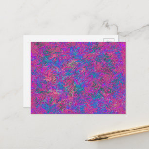 Wilde Farben Abstrakte Kunst Rosa und mehrfarbig Postkarte