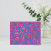 Wilde Farben Abstrakte Kunst Rosa und mehrfarbig Postkarte (Stehend Vorderseite)