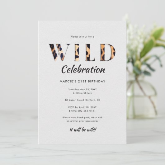 Wilde Feier Einladung (Stehend Vorderseite)