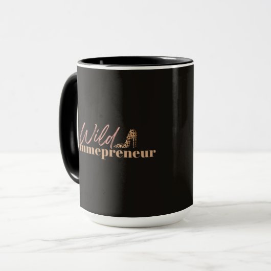 Wilde Femmepreneur-Tasse Schwarz-Pink Tasse (Vorderseite Links)