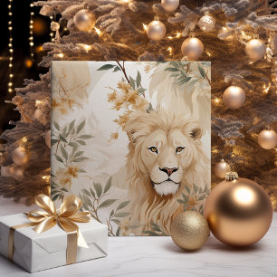 Wilde Ferien Safari Löwe Weihnachten Geschenkpapier