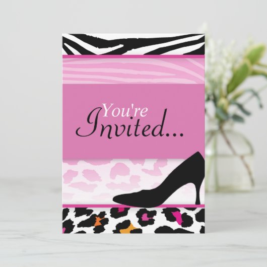 Wilde Fersen-Einladung (Bachelorette oder Einladung (Stehend Vorderseite)
