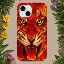 Wilde feurige brüllende Tiger-Kunst