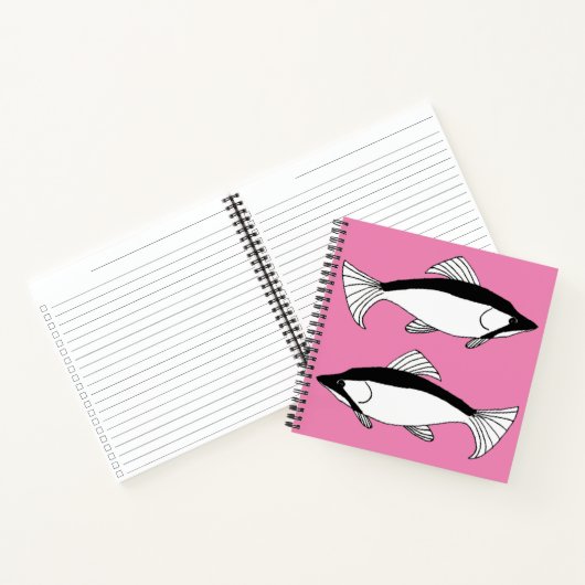 Wilde Fische Zeichnend Lachs-Notebook Notizblock (Innenseite)