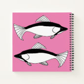 Wilde Fische Zeichnend Lachs-Notebook Notizblock (Rückseite)