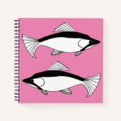 Wilde Fische Zeichnend Lachs-Notebook Notizblock (Vorderseite)