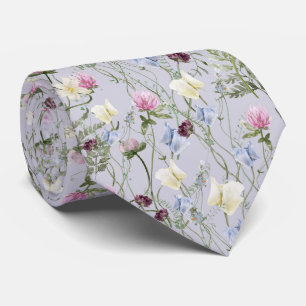 Wilde Fliederblume Florale Botanische Krawatte