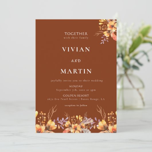 Wilde Flora und Fauna Einladung (Stehend Vorderseite)