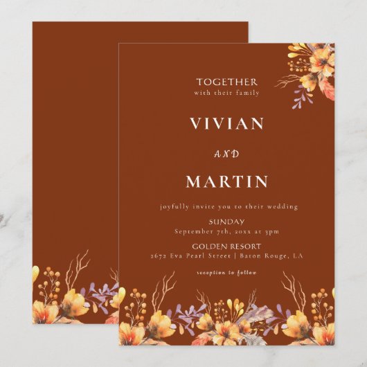 Wilde Flora und Fauna Einladung (Vorne/Hinten)