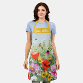 Wilde florale Blume personalisierte Bezeichnung Schürze (Getragen)