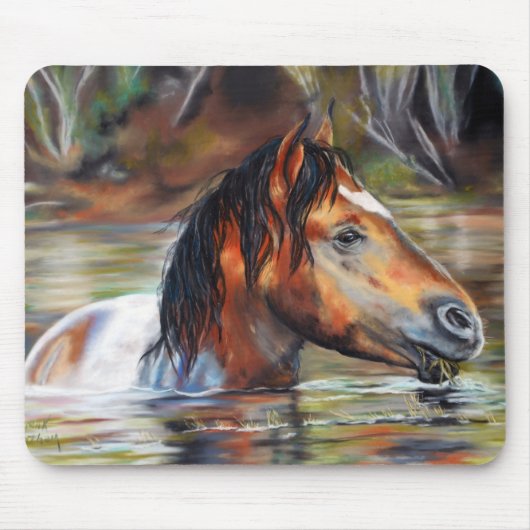 Wilde Fluss-Pferdemausunterlage Mousepad (Vorne)
