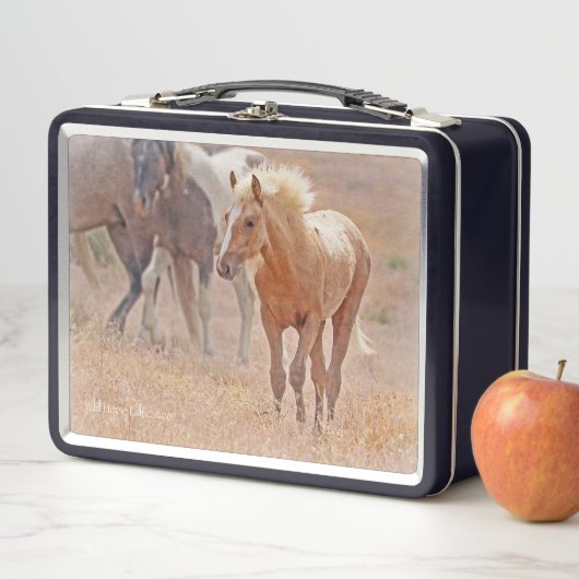 Wilde Fohlen-Lunchbox Metall Brotdose (Beispiel)