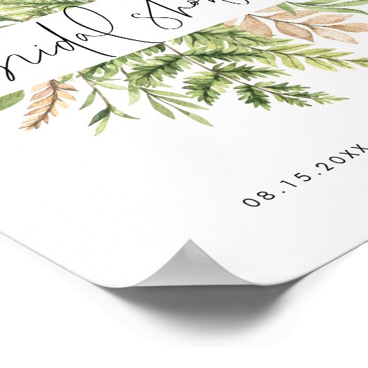 Wilde Foliage-Brautpartys willkommen Poster (Ecke)