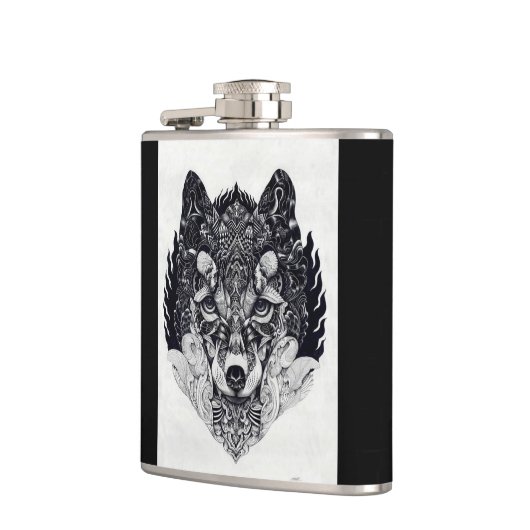 Wilde Fox-Wolf Flasche Flachmann (Links)