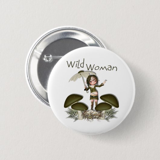 Wilde Frau Button (Vorne & Hinten)