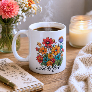 Wilde & freie Boho-Wildblumen  Kaffeetasse