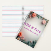 Wilde & freie Florallinienkunst | Boho Minimal De Notizblock (Innen)